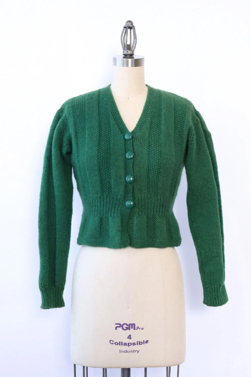 1930s Kale Crop Sweater XS