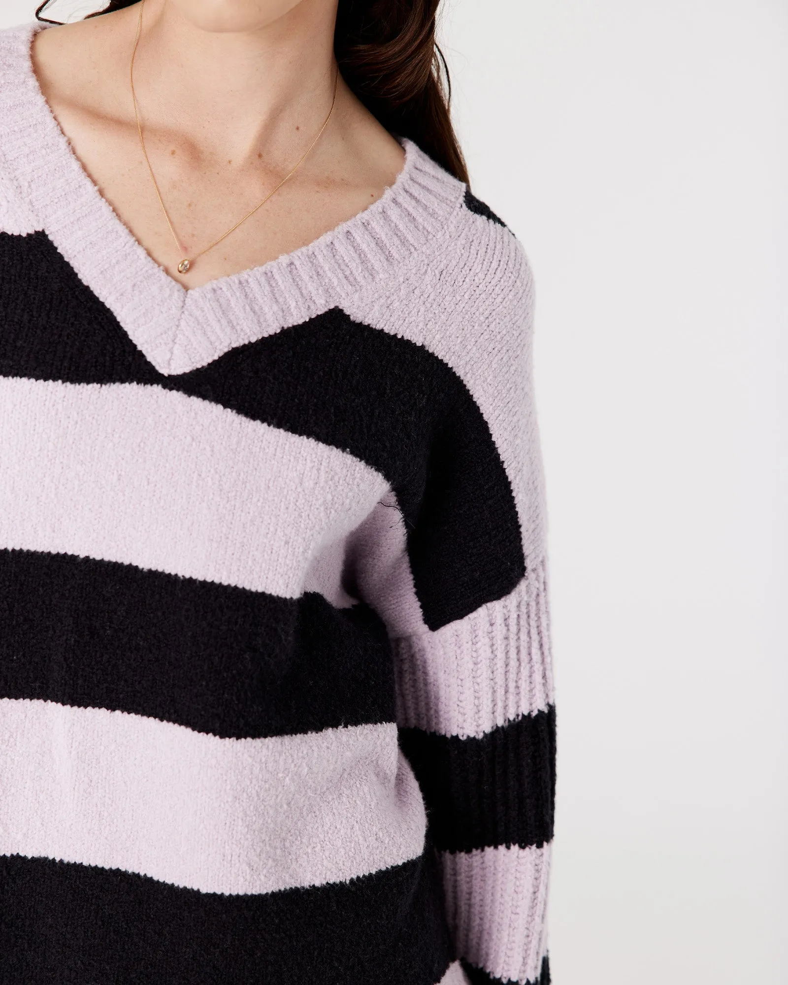 AVA SWEATER - LILAC STRIPE