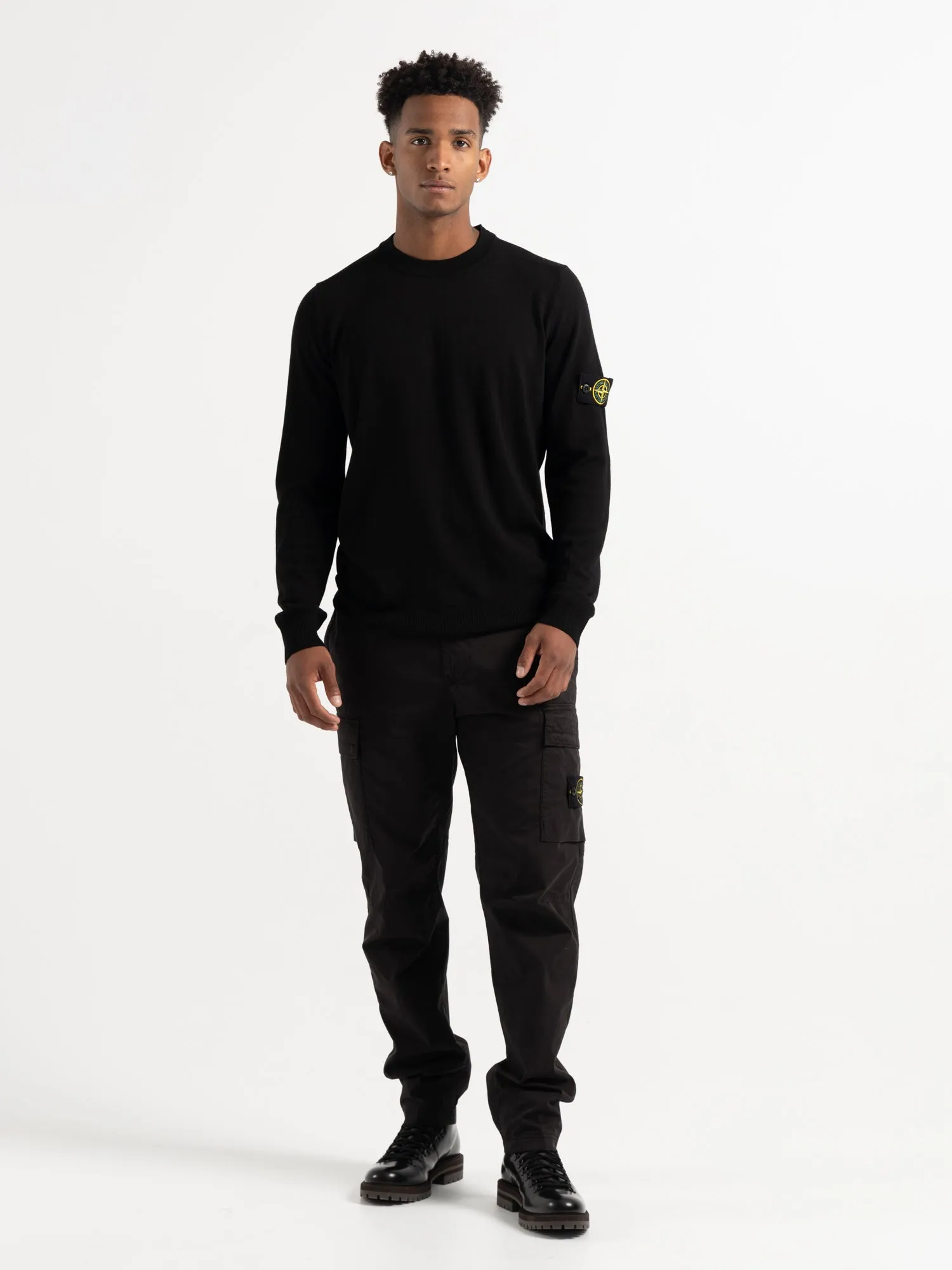 Black Wool Crewneck Sweater