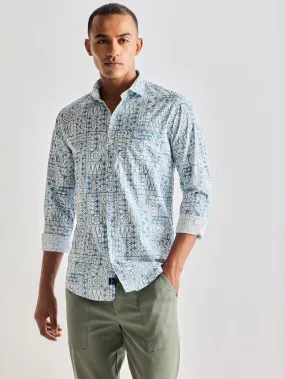 Blue Printed Shirt