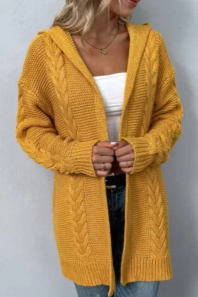 Comfy Cable Knit Hoodie Cardigan