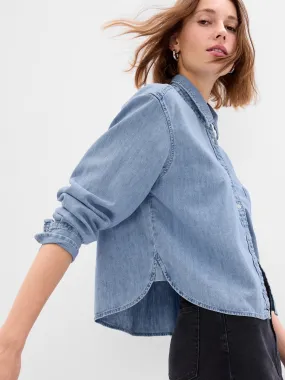 Cropped Denim Shirt