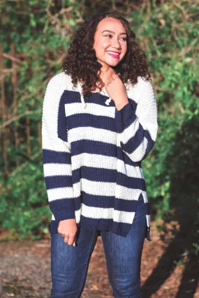 Dawson Striped Drawstring Sweater