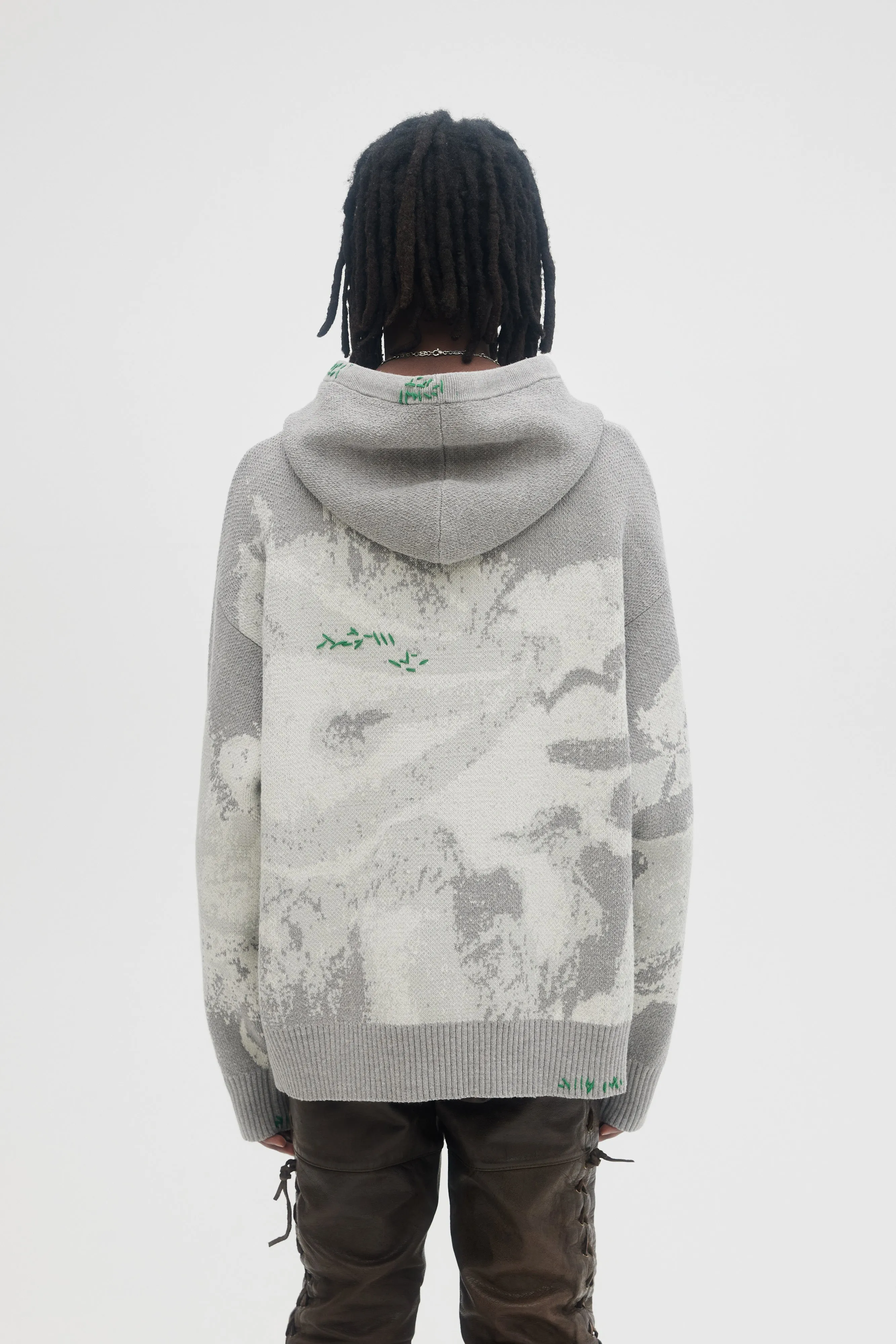 DOMREBEL Splash Knit Hoodie - Grey