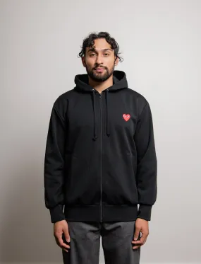 Emblem Zip Hoodie Black/Red T172