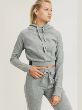 Essential Terry Cotton Cropped Hoodie