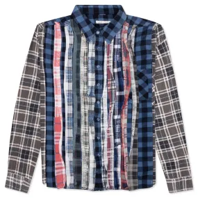 Flannel Shirt Ribbon Wide Shirt - Assorted