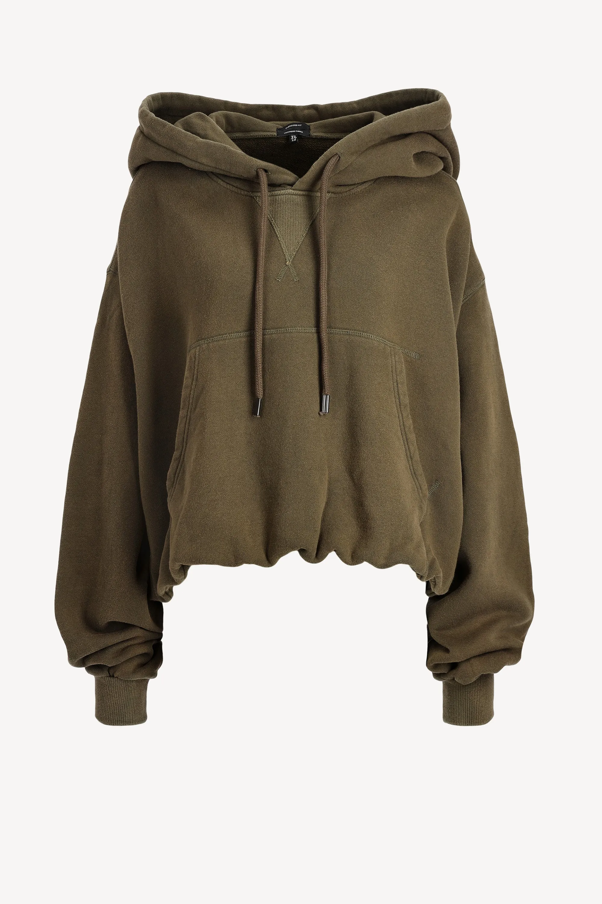 Hoodie Balloon Popover in Dark Olive