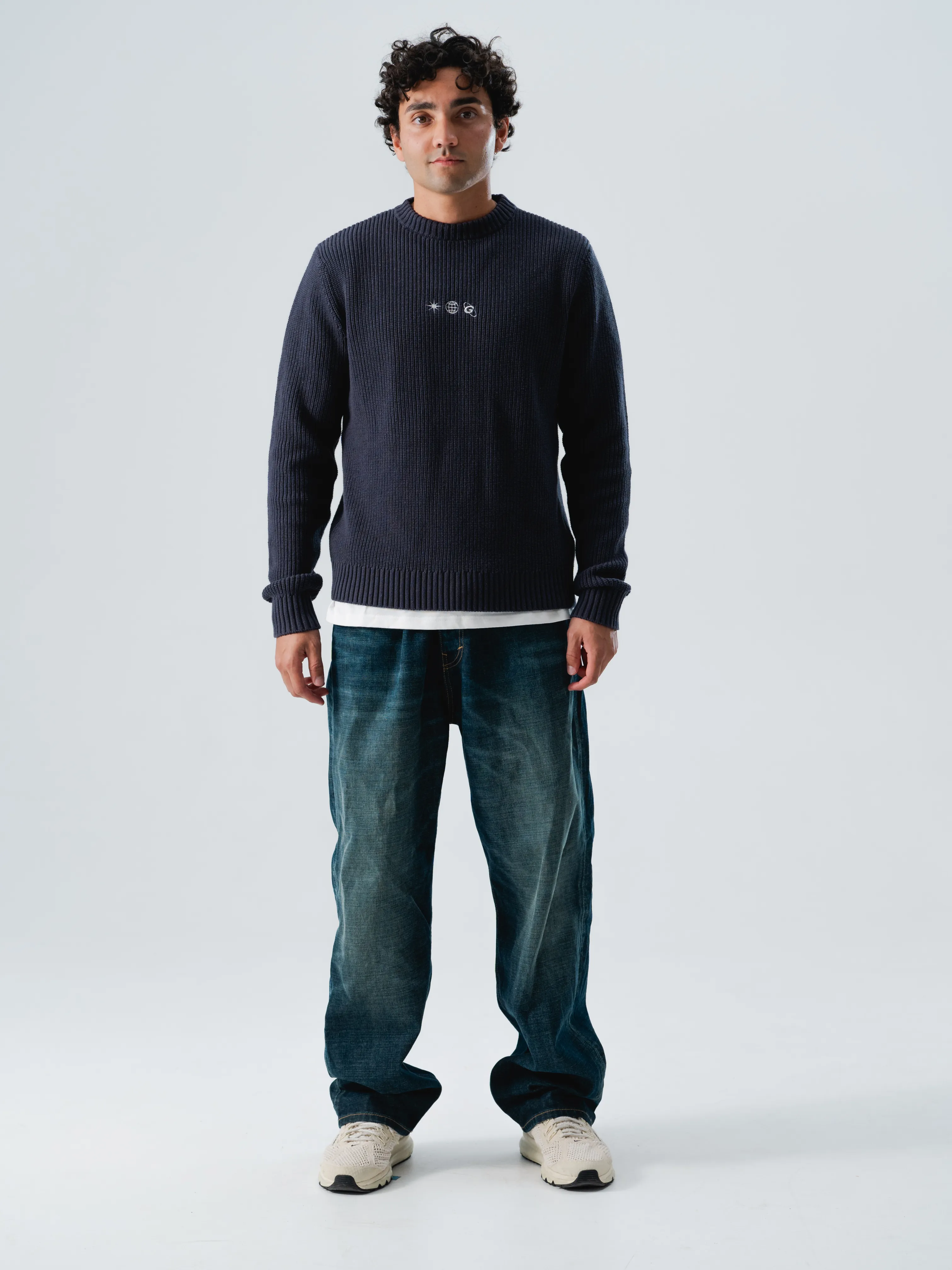 Navy Blue Icons Sweater - Stylish and Comfortable Knitwear