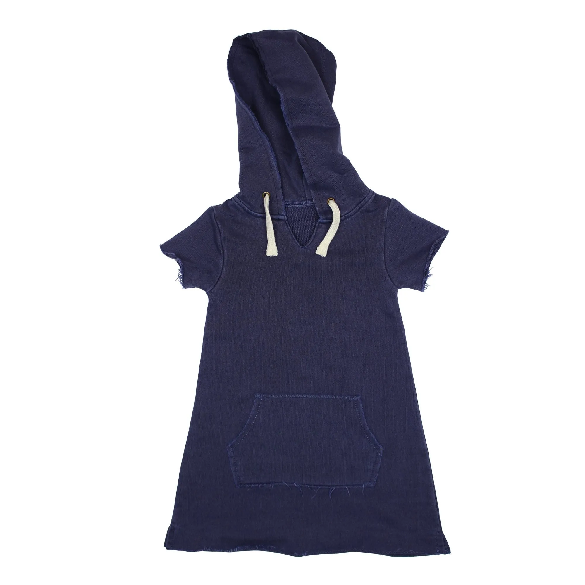 Kids' French Terry Hoodie Dress in Indigo