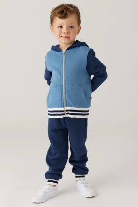 Kids Indigo Stripe Zip Hoodie