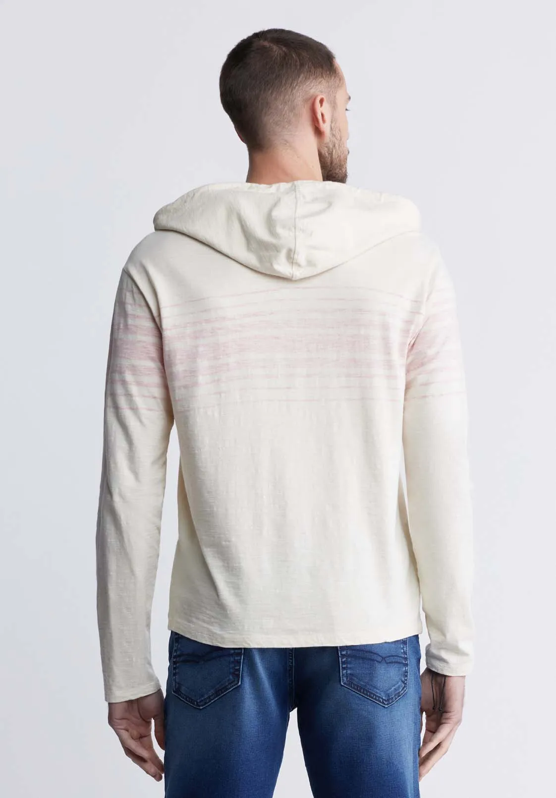 Kupid Men's Striped Hoodie in White - BM24348