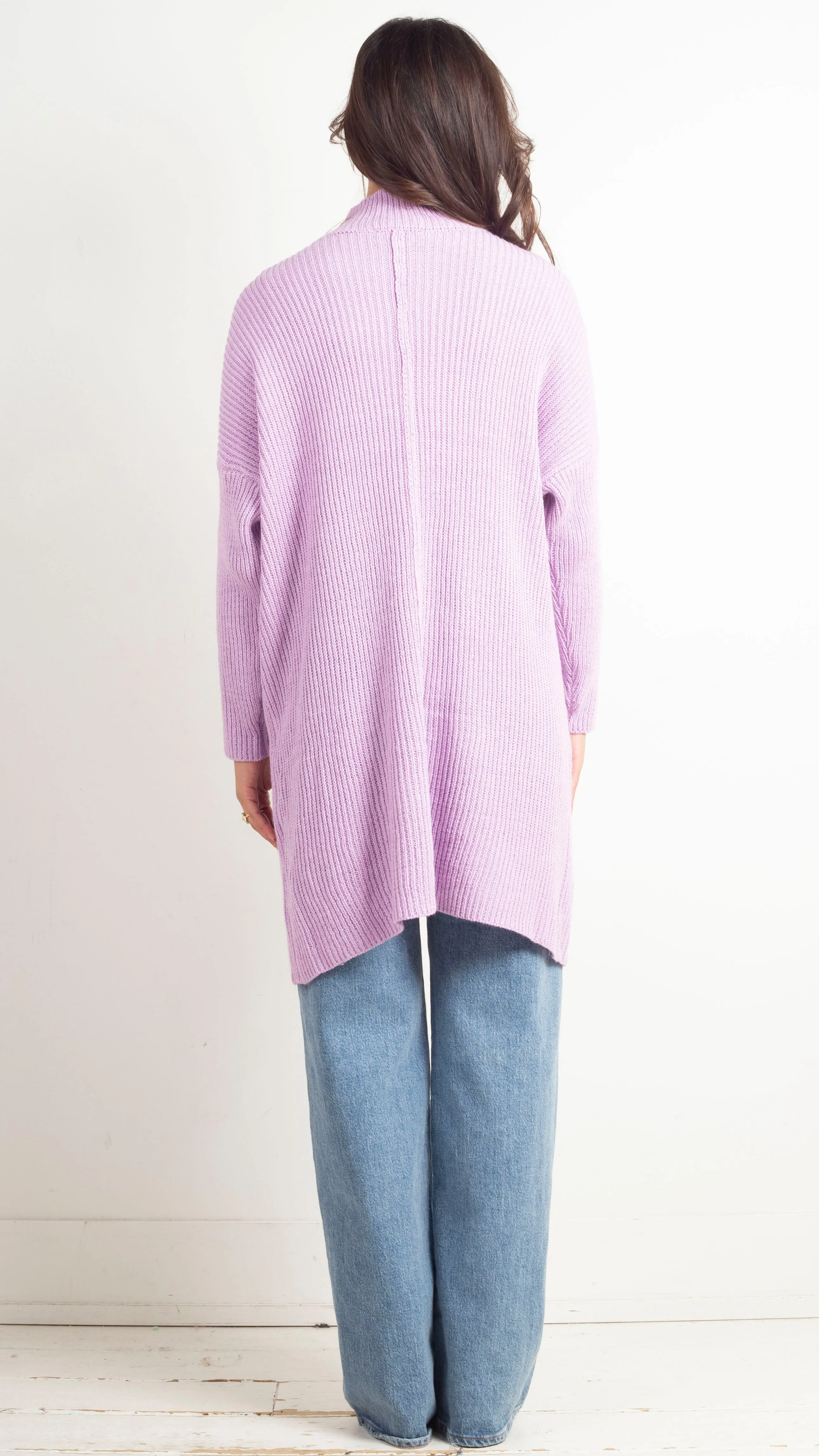 Luna Split Front Sweater - Lavender