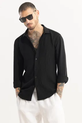 Mash Wrinkle Black Shirt