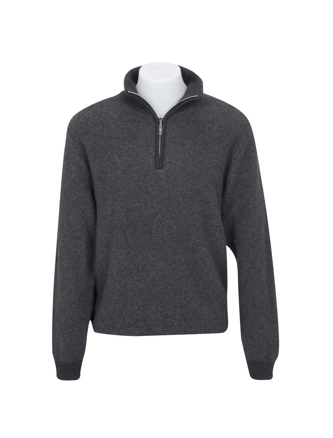 Mens Textured Half Zip Sweater