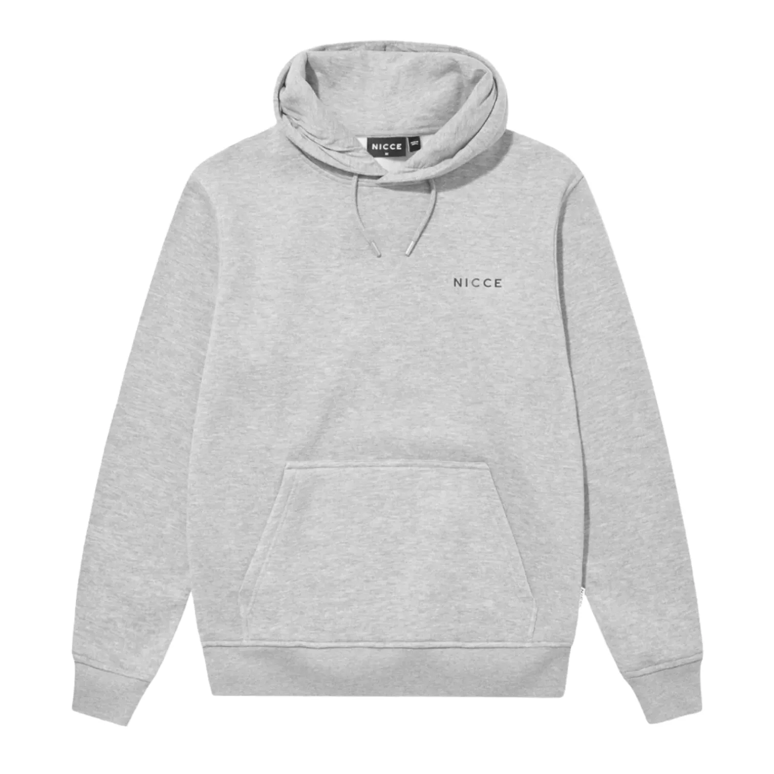 Nicce Chest Logo Hoodie - Light Grey Marl