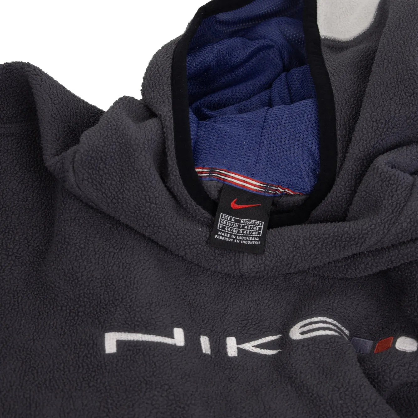 Nike 90s Embroidered Spellout Fleece Hoodie (S)