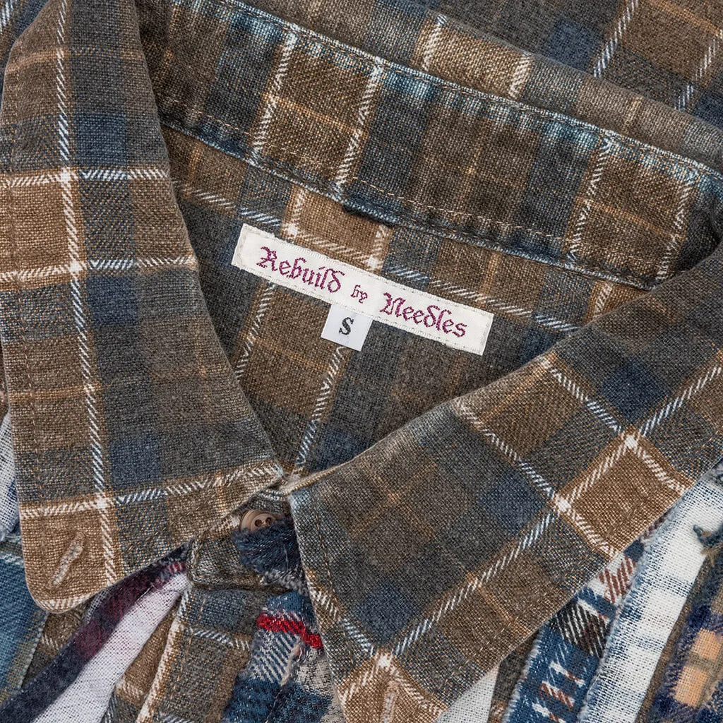 Rebuild by Flannel Shirt Ribbon Shirt - Brownish/Navy