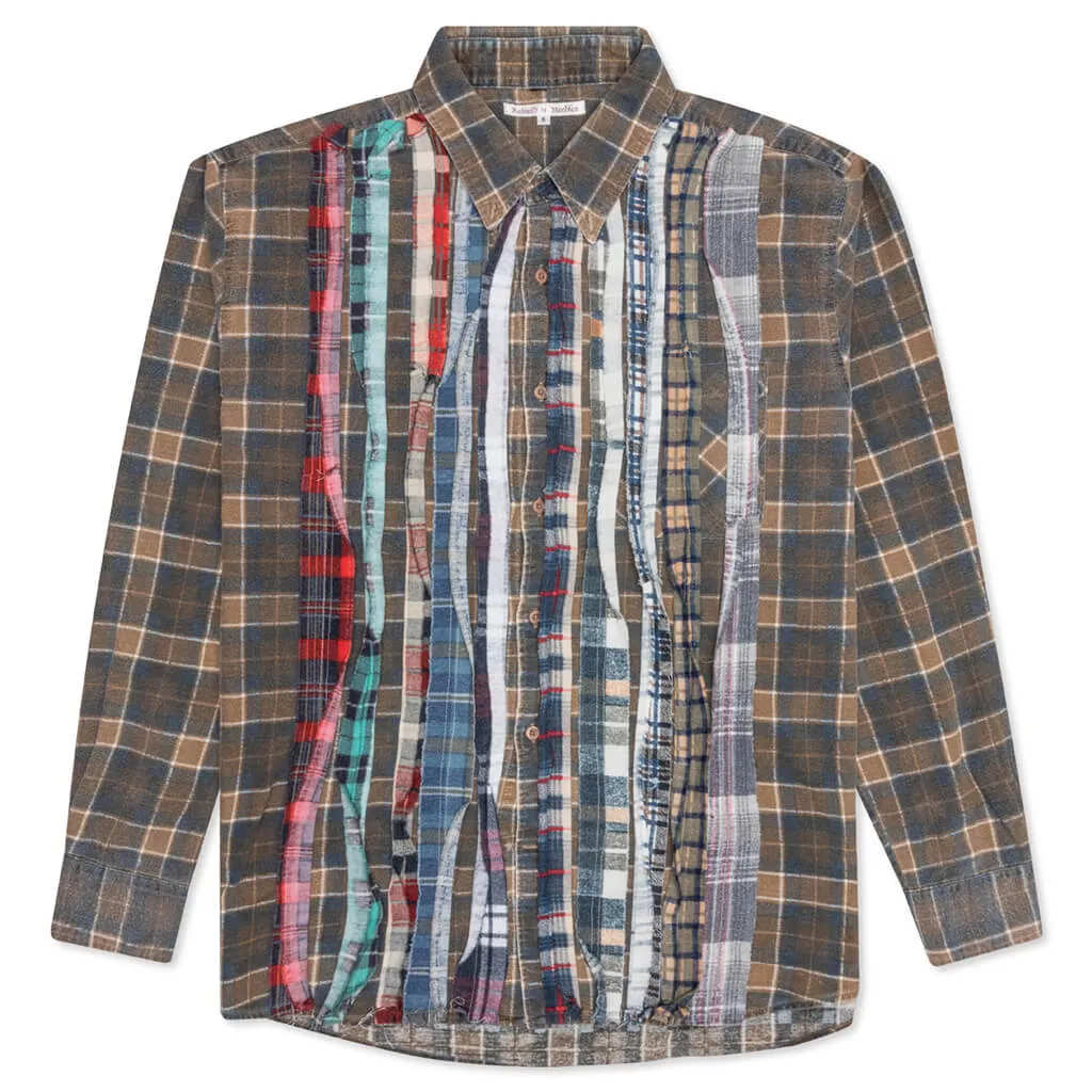 Rebuild by Flannel Shirt Ribbon Shirt - Brownish/Navy