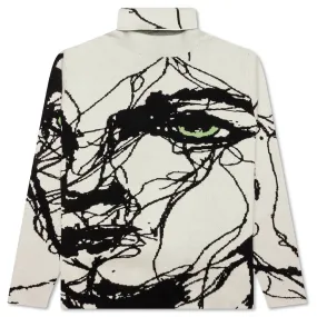 Scribble Woman Sweater - White