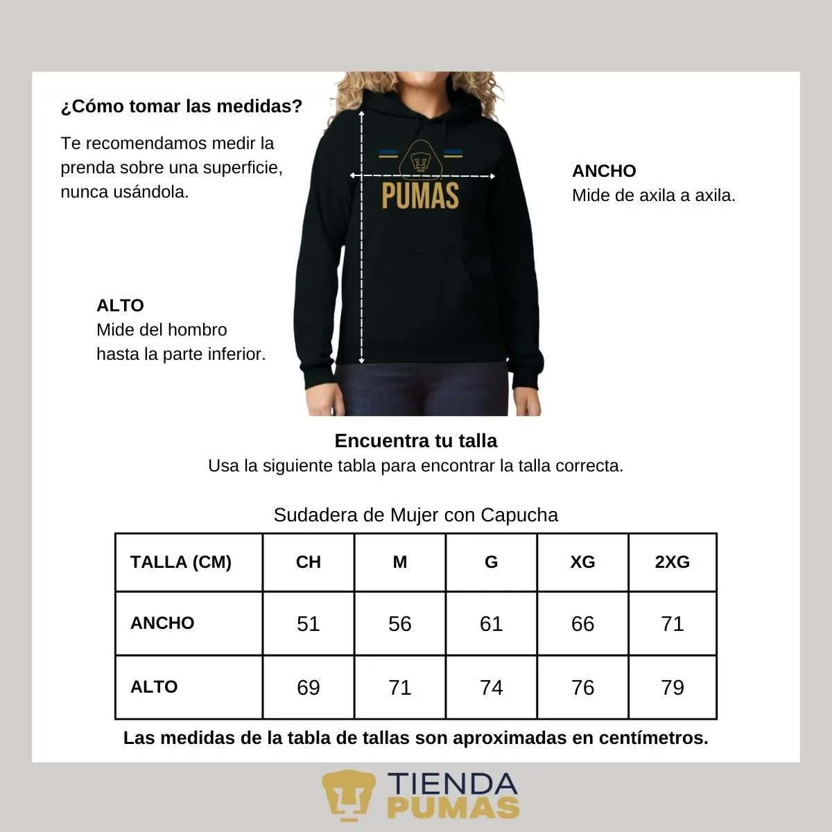 Sudadera Mujer Hoodie Pumas UNAM Insignia