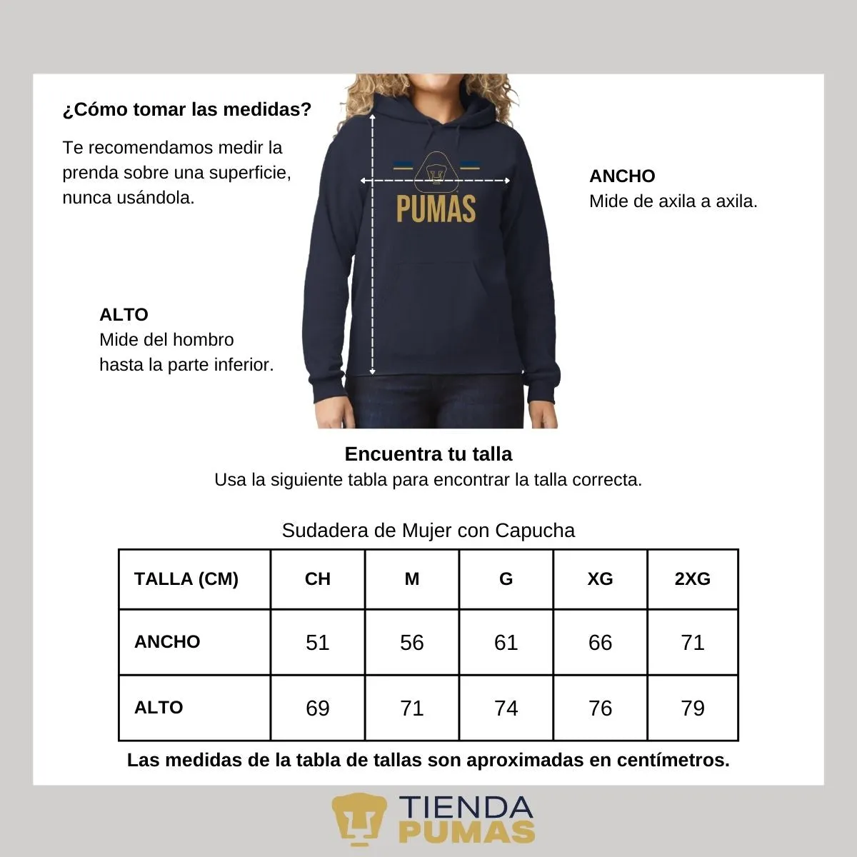 Sudadera Mujer Hoodie Pumas UNAM Insignia