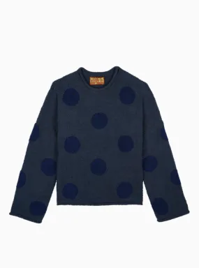 Teddy Fur Dot Sweater Navy