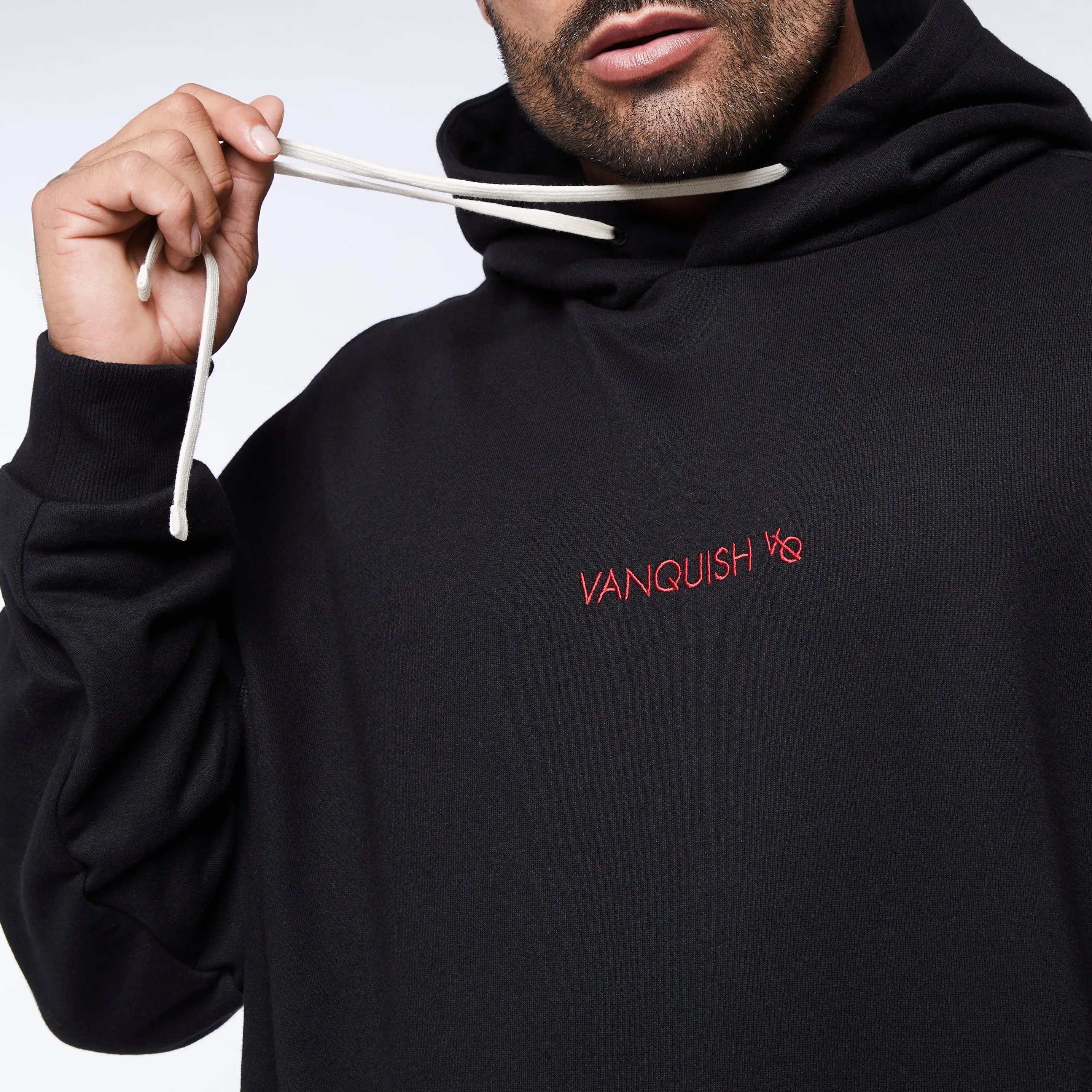 Vanquish Core Red on Black Oversized Hoodie