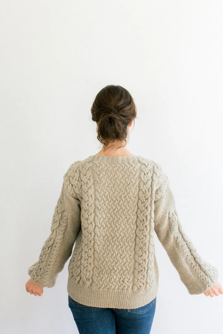 Victorie Cable Cardigan in Organic Merino