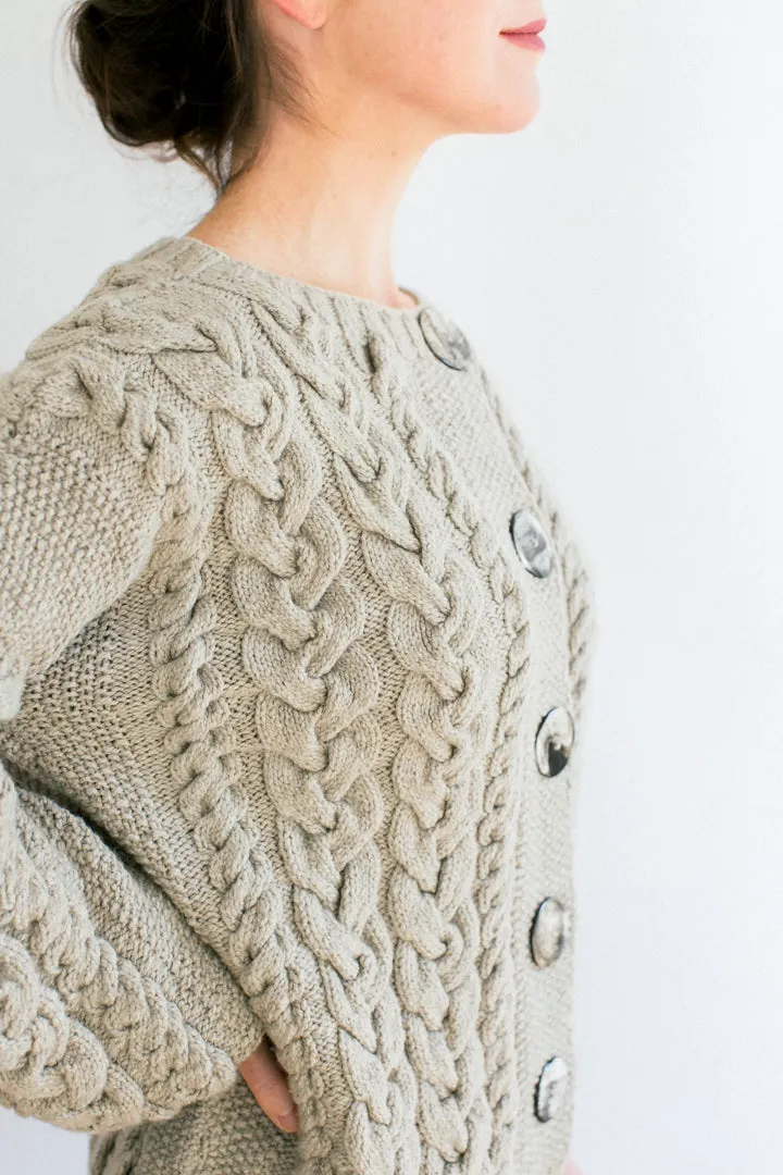 Victorie Cable Cardigan in Organic Merino