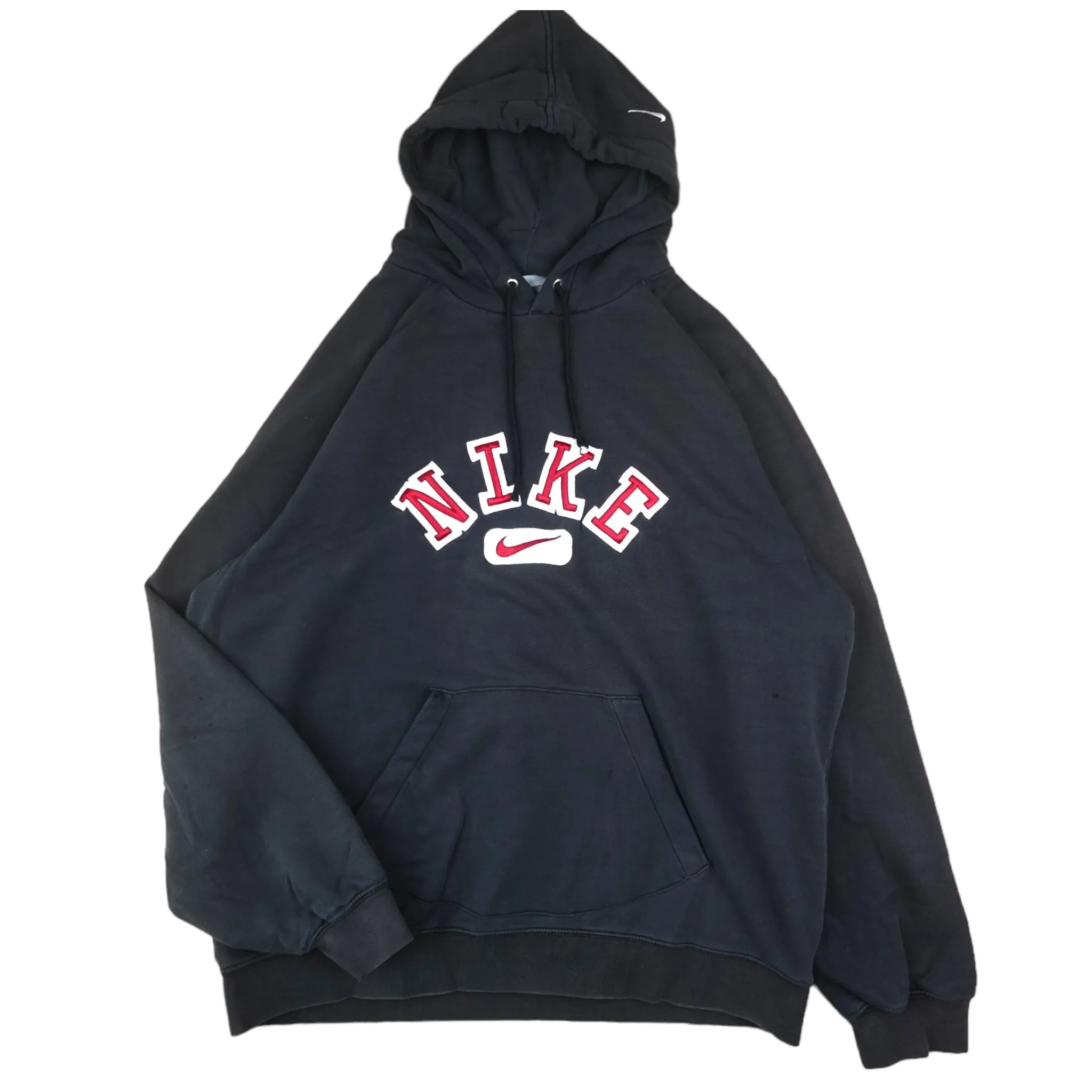 Vintage Black Nike Arch Logo Hoodie - XL