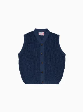 Waffle Marl Sweater Vest Navy